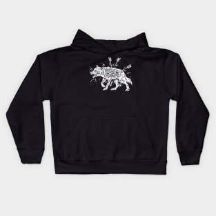 Wolf traditional vintage design Kids Hoodie